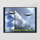 UFO's Bezoekend Earth Briefkaart (Voorkant)