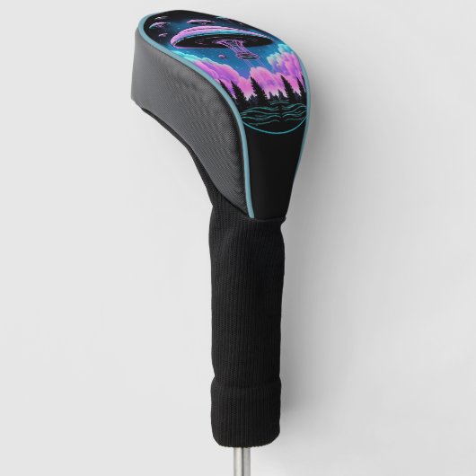 UFO's buitenaardse invasie esthetisch Golfheadcover (Schuin)