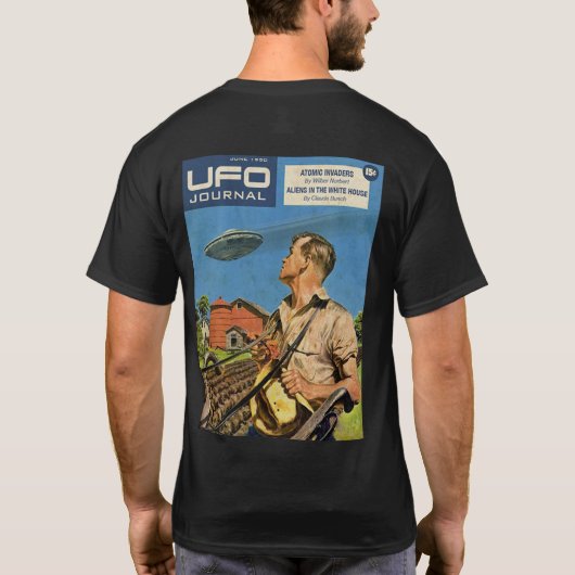 UFOS HOVERING Basic Dark T-Shirt (Dos)