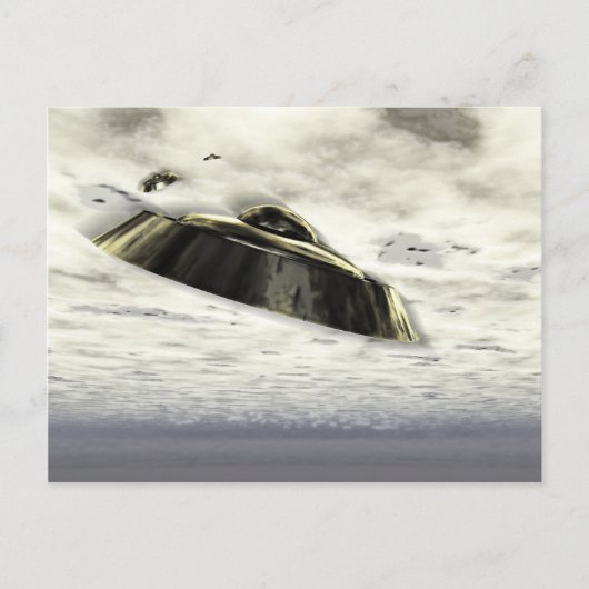 UFO's in vliegend Briefkaart (Voorkant)