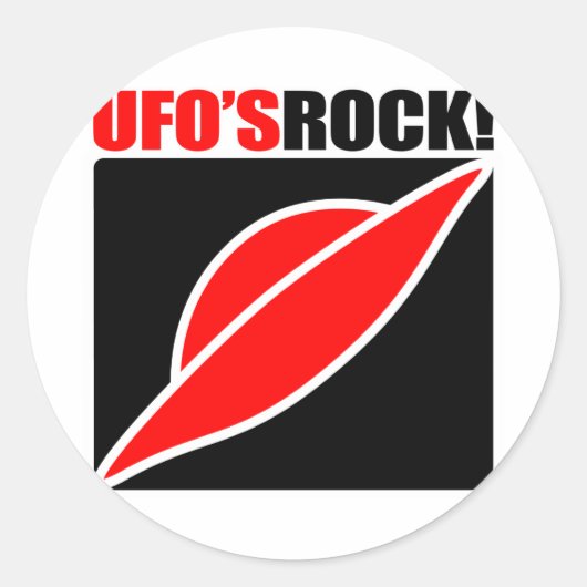 UFO's rots! Ronde Sticker (Voorkant)