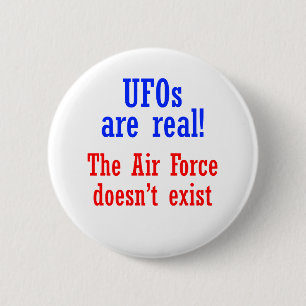 UFO's zijn echt Ronde Button 5,7 Cm
