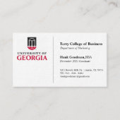 UGA-visitekaartje. Visitekaartje (Voorkant)