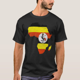 Uganda Flag Africa Continent Silhouette Gift for U T-shirt