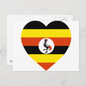 Uganda Flag Heart Briefkaart (Voorkant / Achterkant)