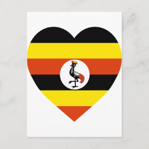 Uganda Flag Heart Briefkaart