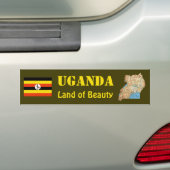 Uganda Flag + Map Bumpersticker (Op auto)
