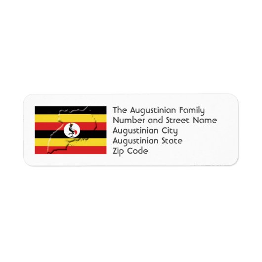 UGANDA FLAG Persoonlijk retouradres Etiket (Voorkant)