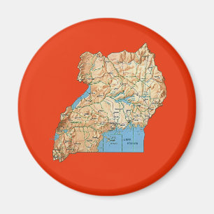 Uganda Map Magnet Magneet