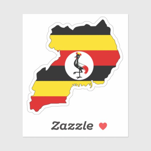 Uganda map Sticker Flag for Laptop Book… (Feuille)