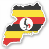 Uganda map Sticker Flag for Laptop Book… (Devant)