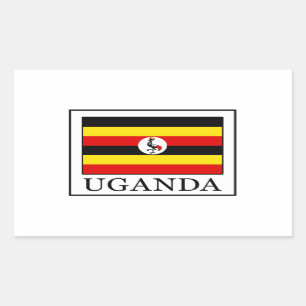 Uganda Rechthoekige Sticker