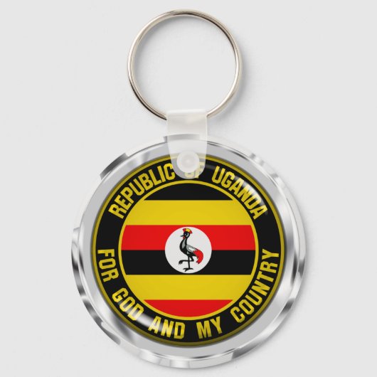 Uganda Round Emblem Sleutelhanger (Voorkant)