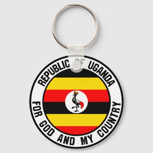 Uganda Round Emblem Sleutelhanger (Voorkant)