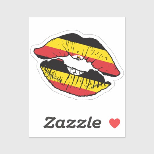Uganda Ugandese lippenstift liefde vlag Sticker (Vel)