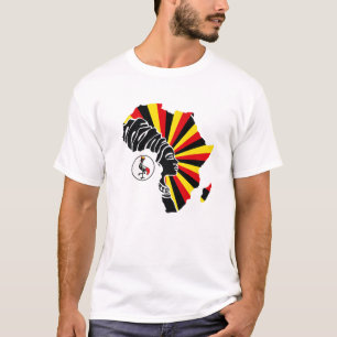 Uganda Ugandese vlag Africa map Ethnic Heritage Bl T-shirt