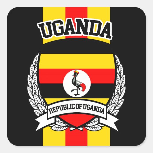 Uganda Vierkante Sticker (Voorkant)