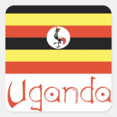 Uganda Vierkante Sticker (Voorkant)