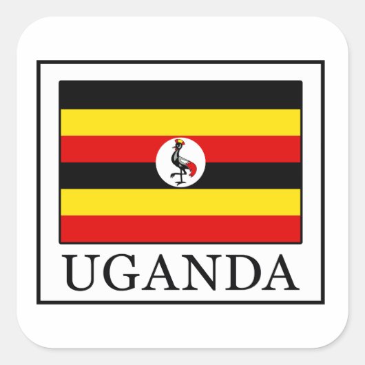 Uganda Vierkante Sticker (Voorkant)