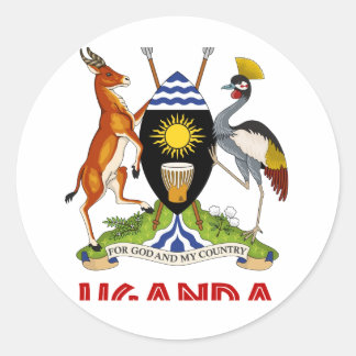 UGANDA - vlag/embleem/wapen/symbool Ronde Sticker