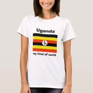 Uganda Vlag + Kaart + Tekst T-shirt