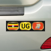 Uganda Vlag Landkaart Code Bumpersticker (Op auto)