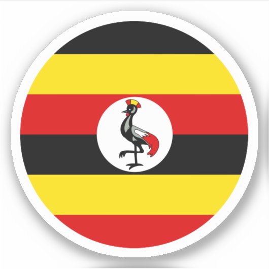 Uganda Vlag Ronde Sticker (Voorkant)