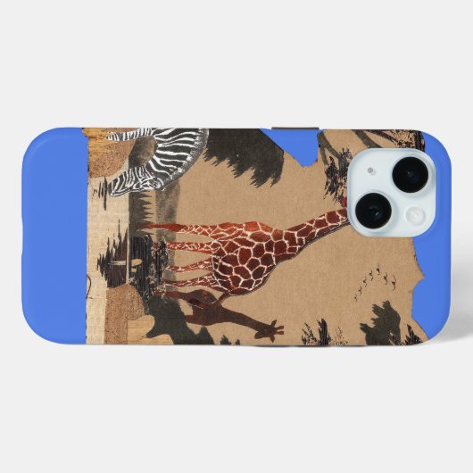 Uganda Wildlife Kaart Kunst Afdrukken Case-Mate iPhone Case (Achterkant (horizontaal))