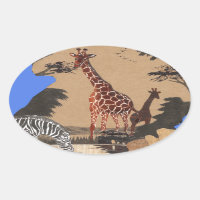 Uganda Wildlife Kaart Kunst Afdrukken