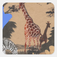 Uganda Wildlife Kaart Kunst Afdrukken