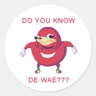 Ugandan Knuckles Meme Ronde Sticker
