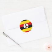 Ugandese vlag ronde sticker (Envelop)