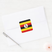 Ugandese vlag vierkante sticker (Envelop)