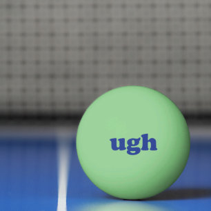 "Ugh" blauwe letters Pingpongballen