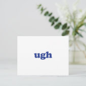 "ugh" blauwe witte ansichtkaart briefkaart (Staand voorkant)