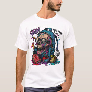 UGH! Huiswerk doodt schedel T-shirt voor jongens