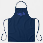 Ugh marineblauw moderne typografie effen kleur gra schort (Voorkant)