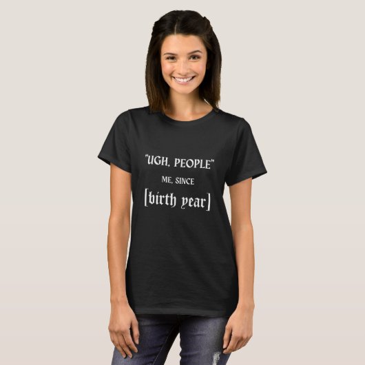 Ugh mensen aangepaste misantropie grappige introve t-shirt (Voorkant volledig)