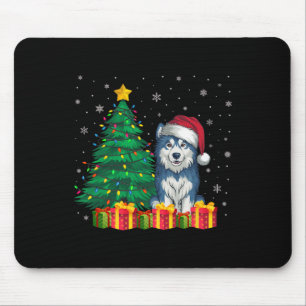 Ugly Alaskan Malamute Santa Hat Christmas Lights D Muismat