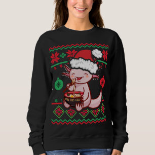 Ugly Anime KerstSweater Kawaii Axolotl Eating Trui
