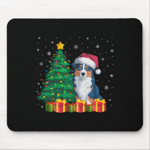 Ugly Australian Shepherd Kerstman Hoed Kerstlicht Muismat