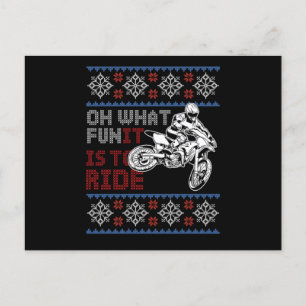 Ugly Bike Kerstmis Motocross-motorfiets Briefkaart