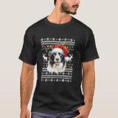 Ugly Border collie Kerstmisverlichting hond Xmas T-shirt (Voorkant)
