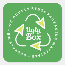 Ugly Box Recycled Packaging Sticker Green & Limoen