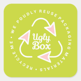 Ugly Box Recycled Packaging Sticker Limoen & Roze