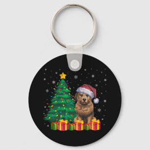 Ugly Briard Santa Hat Christmas Lights Hondenliefh Sleutelhanger