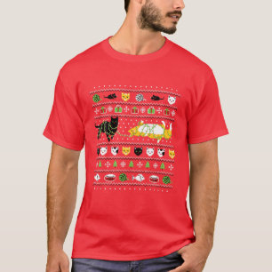 Ugly Cat Merry Kerstmis Ugly Sweater - Cute Xmas T-shirt