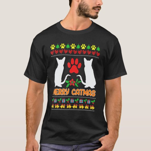 Ugly Christmas cats T-shirt (Voorkant)