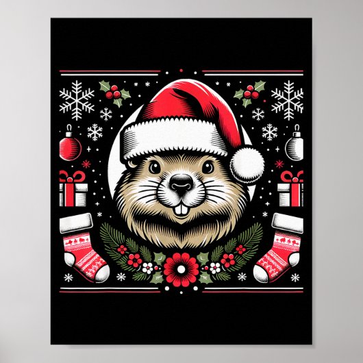 Ugly Christmas Groundhog  Poster (Voorkant)