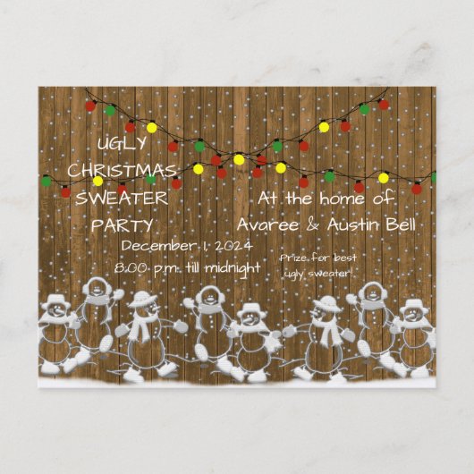 Ugly Christmas Party Invitation Briefkaart (Voorkant)